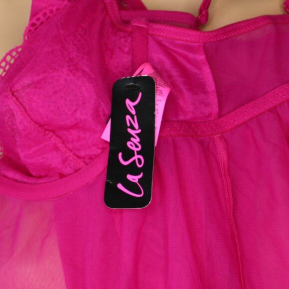NWT La Senza Negligee Small Hot Pink Front Closure Adjustable Straps n126 - Picture 12 of 13